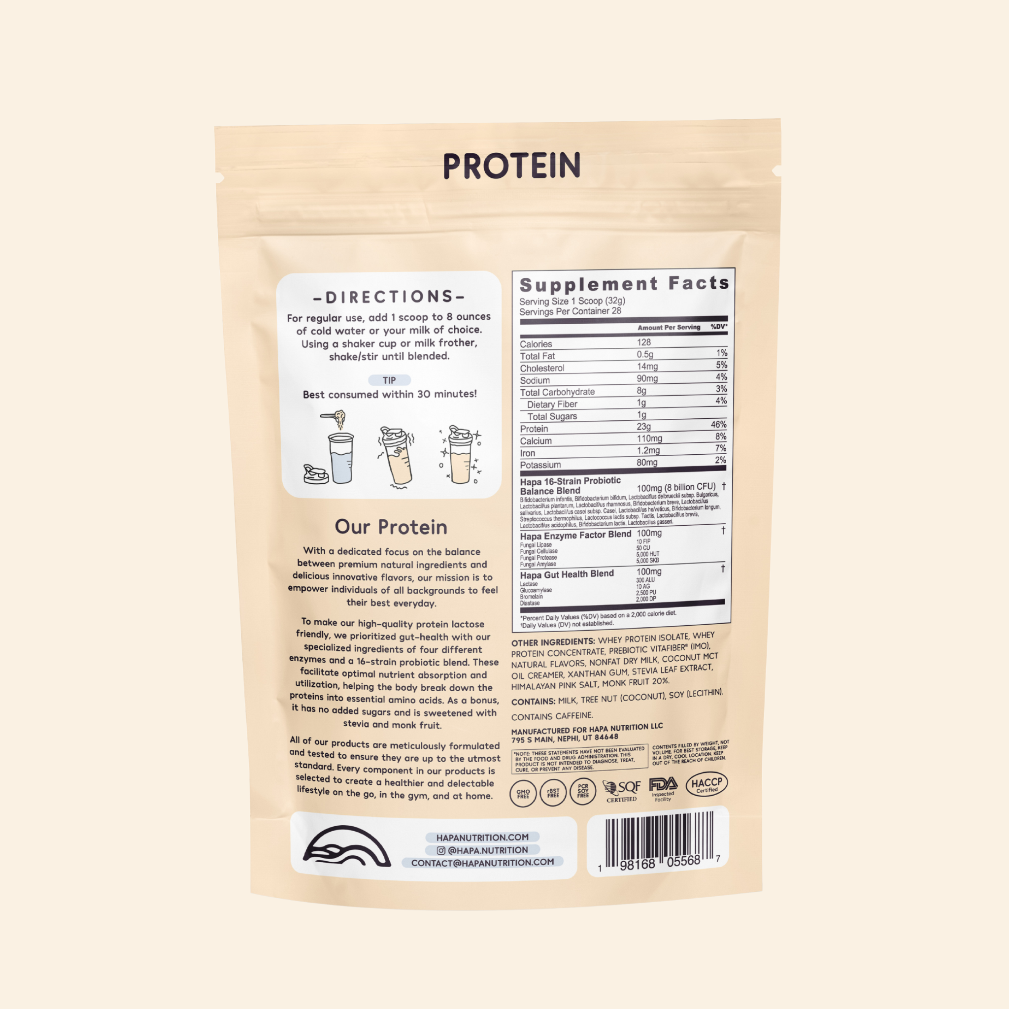 Brown Sugar Milk Tea Protein Back Image