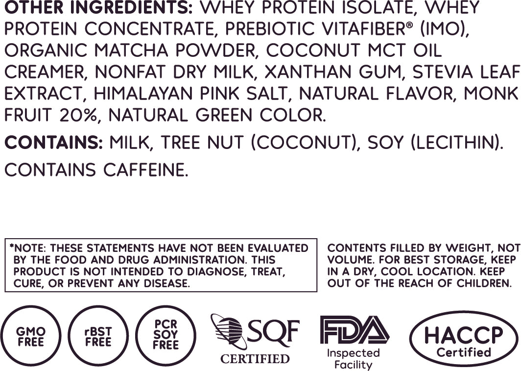 Matcha Latte Ingredients